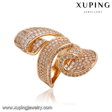 14650 fashion jewelry luxury diamond zircon ring, 18 carat gold color free size ladies finger ring